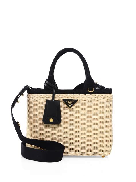 wicker bag prada|Prada foldable shopping tote.